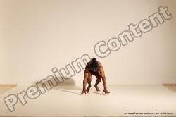 Underwear Gymnastic poses Man Black Athletic Black Dancing Dreadlocks Dynamic poses Academic